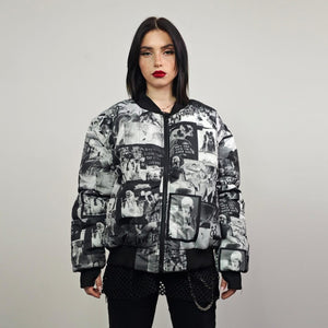 Gay bomber LGBT community print jacket lesbian reversible trans college varsity detachable sleeves handmade queer print raver coat