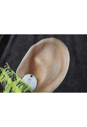 Grunge t-shirt punk long tee retro ipod top in acid black