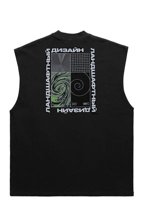 Cyber punk tank top surfer vest retro sleeveless t-shirt