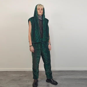 Snake faux fur joggers green python trousers crocodile pants rave fluffy overalls festival bottoms burning man fleece set