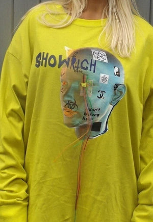 Cyberpunk sweatshirt fluorescent graffiti grunge thin top