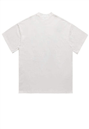 Gun print t-shirt grunge tee retro punk pistol top in white