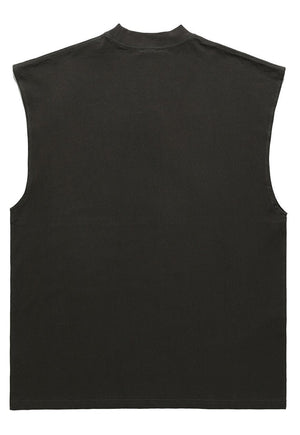 Krampus print sleeveless t-shirt tank top surfer vest vintage wash sample sale 3 for 2