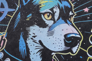 Punk t-shirt Doberman print tee y2k Anarchy top in vintage grey