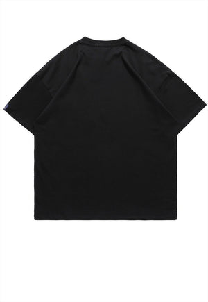 Rocket man t-shirt Korean tee Gangnam style top in black