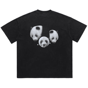 Panda t-shirt animal mprint top koala top in black
