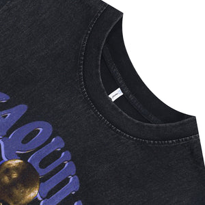 Shaquille sleeveless t-shirt vintage basketball player vest sports tank top in acid wash black