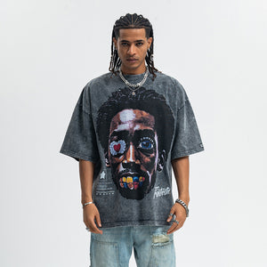 Vintage Kendrick Lamar t-shirt hip-hop top gangster tee in grey