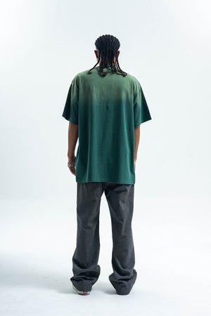 Horror cartoon t-shirt creepy anime top grunge retro tee in Green