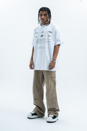 Retro racing t-shirt motorsports top retro logo tee in white