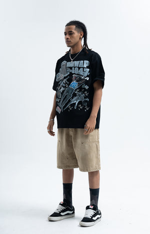 Rapper t-shirt 00s hip-hop tee gangster top in white