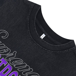 Grillz print sleeveless t-shirt gangster cartoon vest 00s retro hip-hop poster tank top in acid wash black