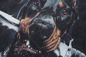 Doberman t-shirt hunter dog print tee pinscher poster top in vintage grey