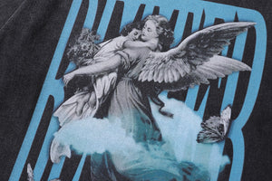 Better slogan t-shirt angel cartoon tee retro saint top in vintage grey