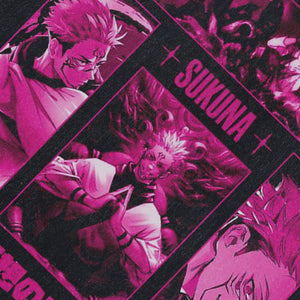 Sukuna anime sleeveless t-shirt vintage Japanese vest retro cartoon tank top in acid wash black