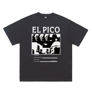 Creepy t-shirt monster print tee Gothic top in grey