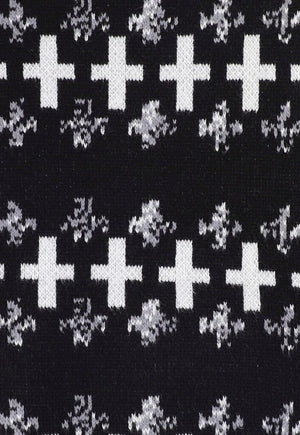 Cross sweater knitted Gothic jumper grunge top in black