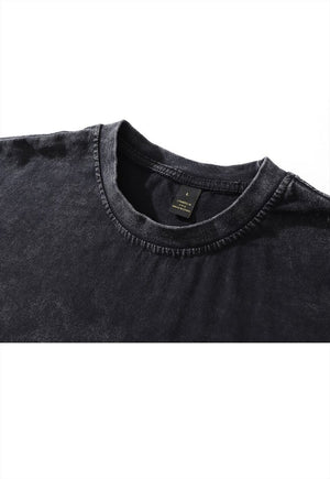 Hip-hop print t-shirt retro rapper tee grunge top in grey