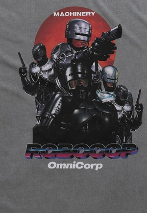 Robocop t-shirt grunge robot tee retro movie top in grey