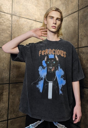 Doberman t-shirt premium vintage wash grunge Pinscher tee