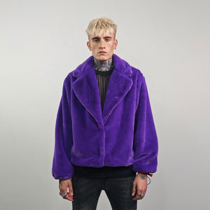 Faux fur joggers purple soft fleece trousers luxury soft pants handmade party hotpants fluffy festival set