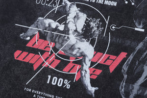 Cyberpunk t-shirt angel print tee futuristic grunge top in vintage grey