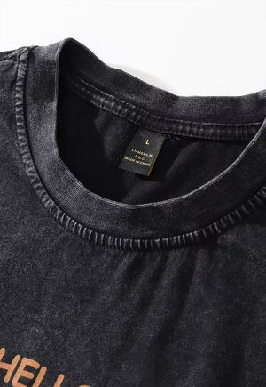 Anime t-shirt retro Japanese movie tee top grey