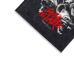 Hyenas print t-shirt creepy animal tee retro gothic top in vintage grey