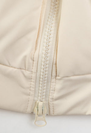 Patchwork parka jacket black furry collar hooded bomber