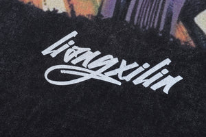 Joker cartoon t-shirt retro clown tee Y2k cartoon top in vintage grey