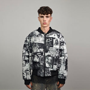 Gay bomber LGBT community print jacket lesbian reversible trans college varsity detachable sleeves handmade queer print raver coat