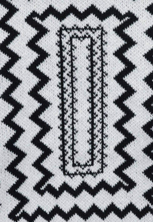 Geometric sweater knit retro stripe jumper zigzag top white