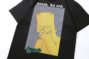 Vintage Bart Simpson t-shirt sad boy tee retro cartoon top in Beige