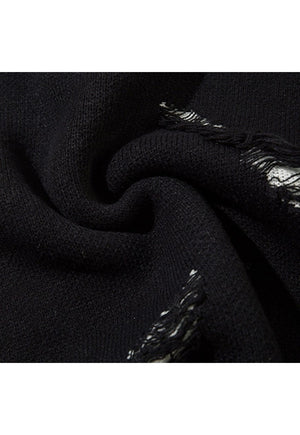 Graffiti sweater black ripped punk y2k jumper butterfly top