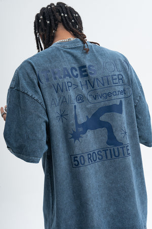 Punk print t-shirt mohawk top spiky hair tee in Purple