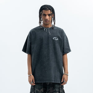 Mona Lisa t-shirt graffiti tee creepy top grunge jumper in grey