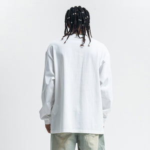 Fuck off slogan jumper pinup girl print top long sleeve retro grunge t-shirt in brown