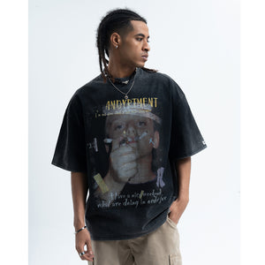 00s t-shirt skater top grunge hip-hop tee in black