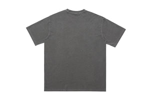 Gothic t-shirt blindfolded girl top creepy print tee in grey