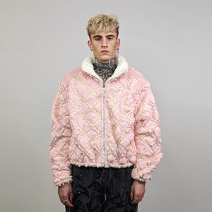 Glitter joggers pink track pants gold embellished trousers metallic hotpants fleece rave overalls sports set burning man outfit festival