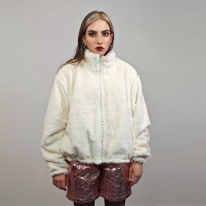 Cropped track jacket pink gold embellished coat reversible fleece short rave bomber sports set burning man outfit festival overcoat carnival