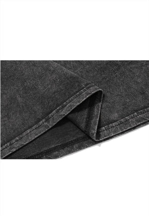 Metalcore t-shirt butterfly tee vintage wash top acid grey