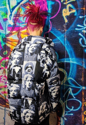 Marilyn Monroe jacket retro Hollywood grunge bomber in multi