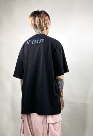 Reflective money girl print tee nobody paid slogan t-shirt