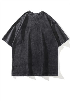 Cat girl print t-shirt retro pussy tee 70s top in acid grey