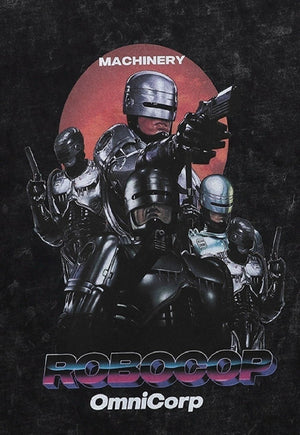 Robocop t-shirt grunge robot tee retro movie top in black
