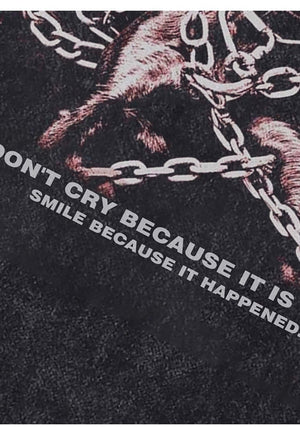 Doberman t-shirt punk tee Pinscher print top vintage grey