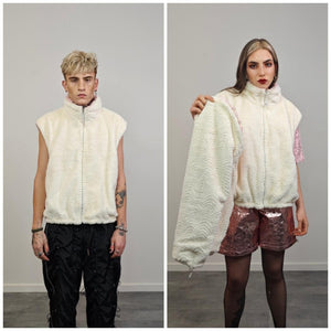 Fleece textured joggers beige track pants gold embellished trousers metallic hotpants rave overalls sports set burning man outfit festival