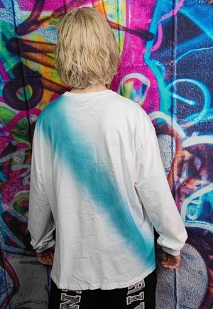 Angel print jumper gradient top tie-dye sweatshirt in white