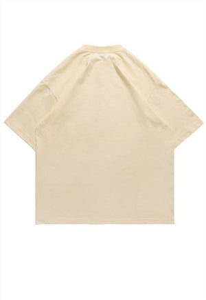 Sad emoji t-shirt hunter smile print tee funny y2k top in grey